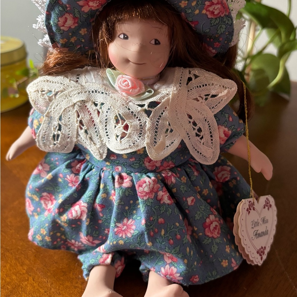 Floral Doll with Lace Collar